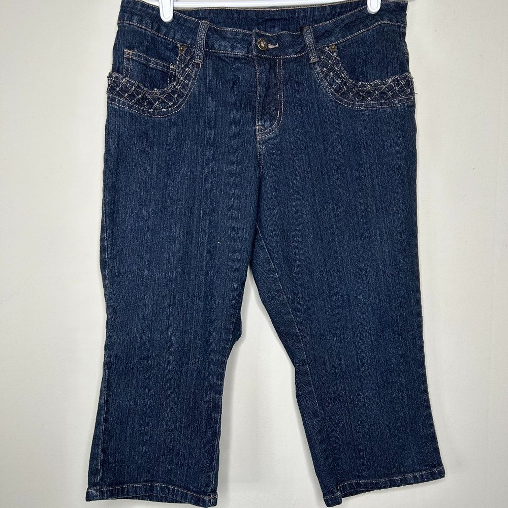 V.S.K Denim Capri Pants Women's 16 Mid-Rise Blue Pants Casual NO BACK POCKETS